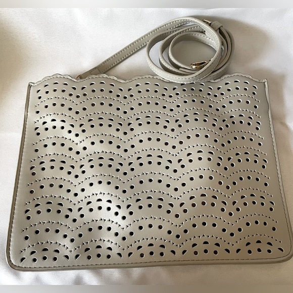Handbags - Grey laser cut bag